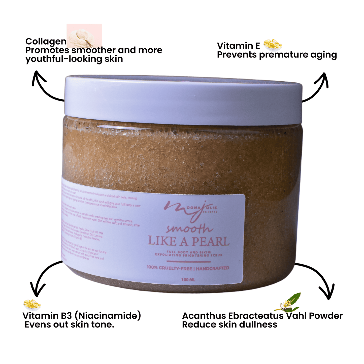 Intense Smooth Like A Pearl - Full Body and Bikini Exfoliating Brightening Scrub