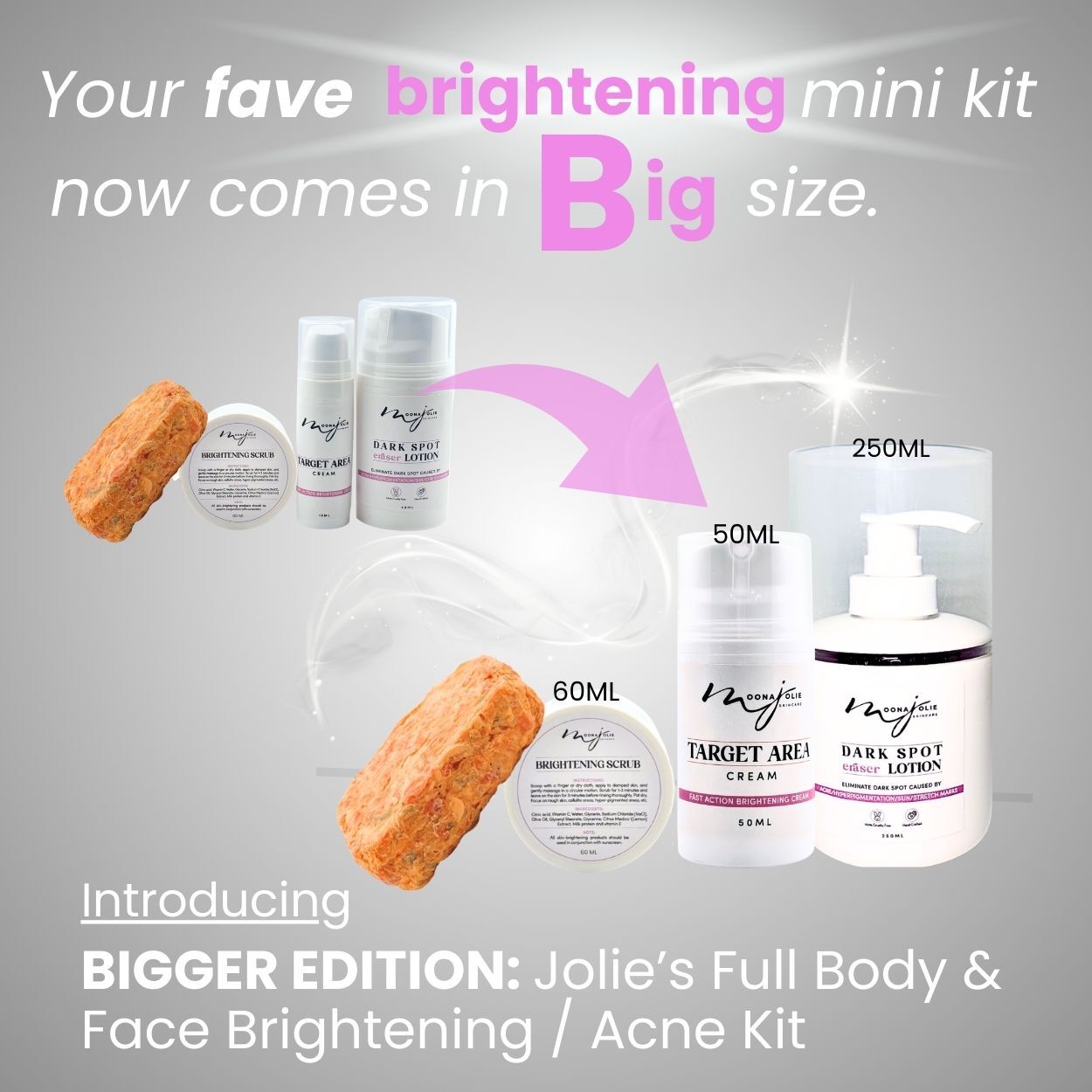 BIGGER EDITION: Jolie’s Full Body & Face Brightening / Acne Kit