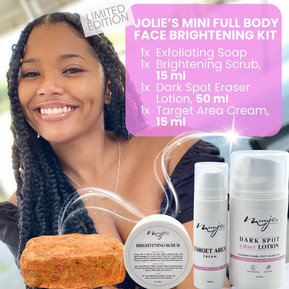 LIMITED EDITION: Jolie’s Mini Full Body & Face Brightening Kit/ Acne Kit