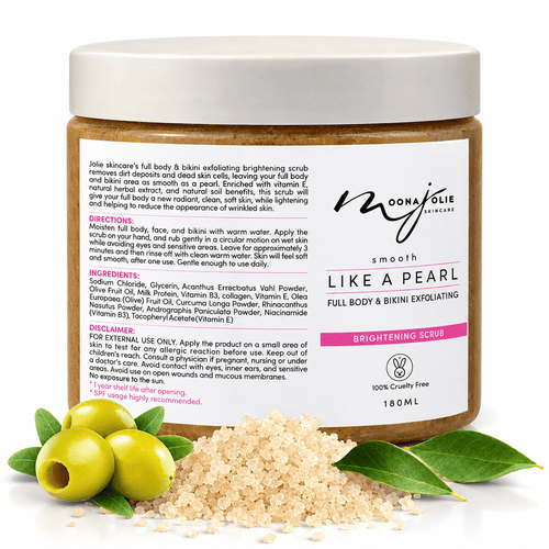 Smooth Like A Pearl - Full Body and Bikini Exfoliating Brightening Scrub (Brown)