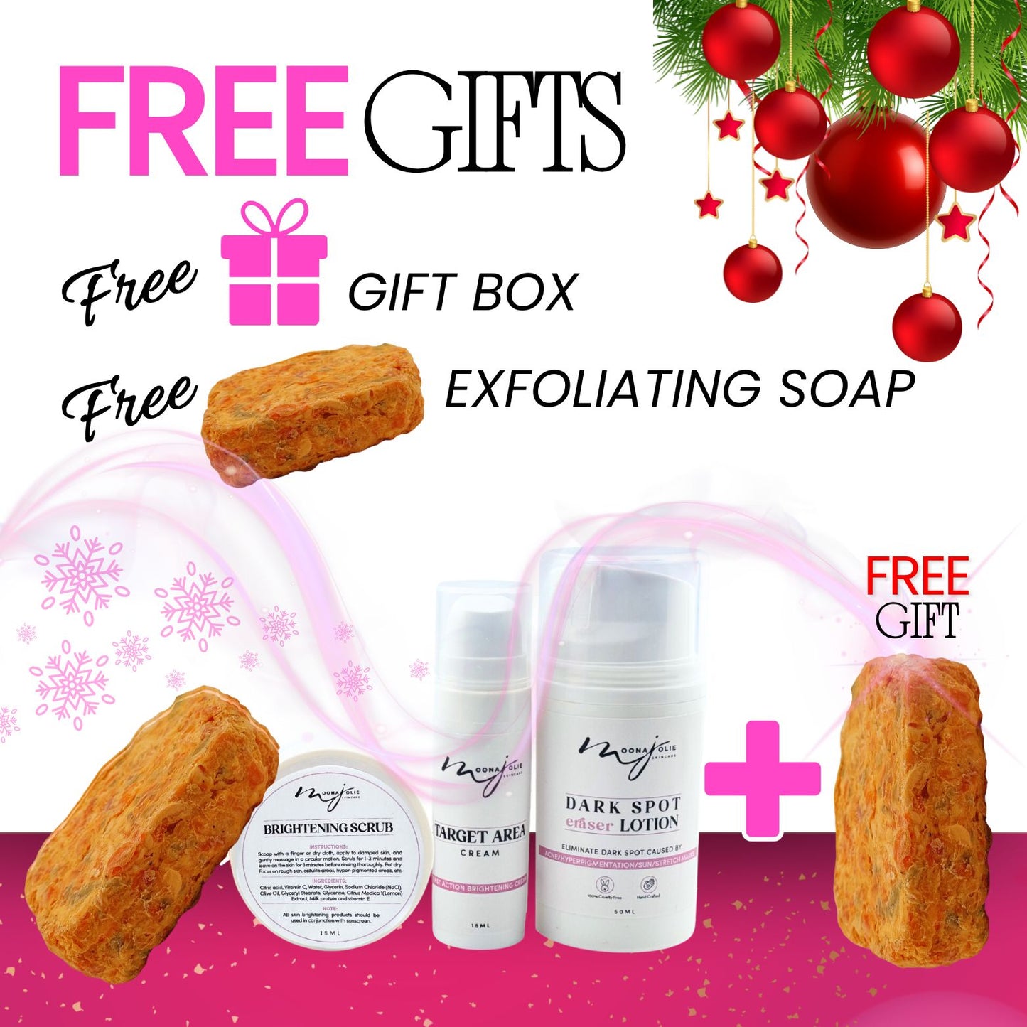 LIMITED EDITION: Jolie’s Mini Full Body & Face Brightening Kit/ Acne Kit + FREE EXFOLIATING SOAP