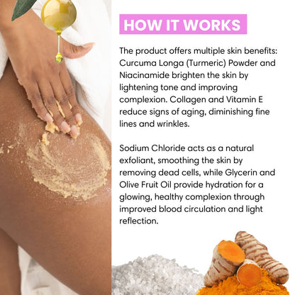 Smooth Like A Pearl - Full Body and Bikini Exfoliating Brightening Scrub (Brown)