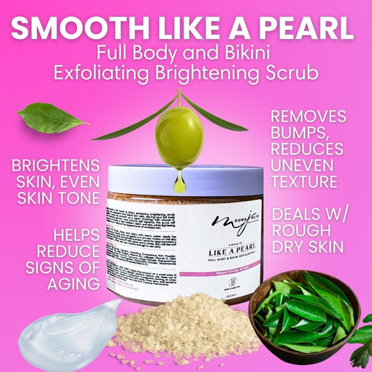 Smooth Like A Pearl - Full Body and Bikini Exfoliating Brightening Scrub (Brown)